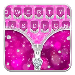 Pink Sparkle Zipper Keyboard Theme APK download
