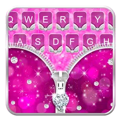 Tema de teclado Pink Sparkle Zipper