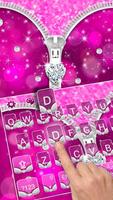 Thème du clavier Pink Sparkle Zipper Affiche