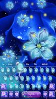 برنامه‌نما Blue neon flower keyboard عکس از صفحه