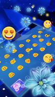 برنامه‌نما Blue neon flower keyboard عکس از صفحه