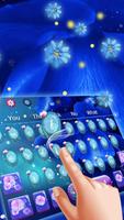 Blue neon flower keyboard imagem de tela 2