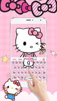 Pink Cute Kitty Cartoon Keyboard Theme اسکرین شاٹ 2