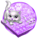 Purple Cute Kitty keyboard Theme APK