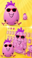 Cute Funny Egg Cartoon Keyboard Theme постер