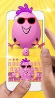 Cute Funny Egg Cartoon Keyboard Theme captura de pantalla 1