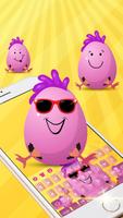 Cute Funny Egg Cartoon Keyboard Theme capture d'écran 2