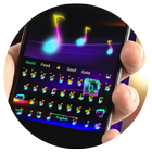 Neon dance notes keyboard アイコン