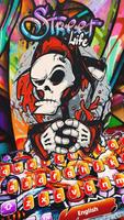 Street Graffiti Colorful Thème du clavier de crâne Affiche