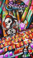 Street Graffiti Colorful Skull Tema del teclado captura de pantalla 2