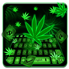 Smoky Weed Leaf Keyboard Theme icône