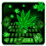 Smoky Weed Leaf Keyboard Theme icône