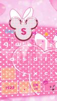 Minny Cute Pink Bowknot Keyboard Theme capture d'écran 1