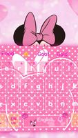 Minny Cute Pink Bowknot Keyboard Theme capture d'écran 2