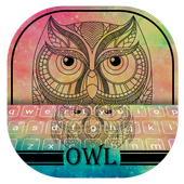 Pastel Galaxy Owl keyboard Theme icon