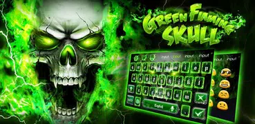 Зеленый Пламя Череп клавиатура тема