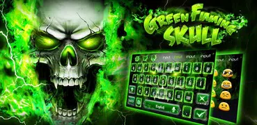 Green Flame Skull Keyboard theme