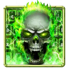 Green Flame Skull Keyboard theme アプリダウンロード