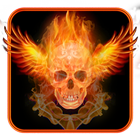 Skull Flame Magma Wing Keyboard Theme icône