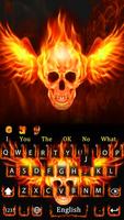 Skull Flame Magma Wing Keyboard Theme capture d'écran 3