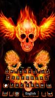 Skull Flame Magma Wing Keyboard Theme Affiche