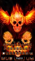 Skull Flame Magma Wing Keyboard Theme plakat