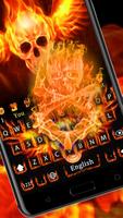 Skull Flame Magma Wing Keyboard Theme capture d'écran 2