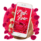 2018Beautiful Red Rose petals Keyboard أيقونة