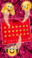 2018Beautiful Red Rose petals Keyboard تصوير الشاشة 1