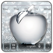 Shiny Apple Silver Glitter Keyboard Theme