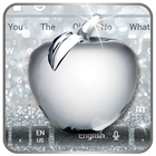 Shiny Apple Silver Glitter Keyboard Theme ikon