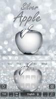 برنامه‌نما Shiny Apple Silver Glitter Keyboard Theme عکس از صفحه