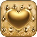 Motyw klawiatury Gold Heen Hearts aplikacja