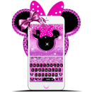 可爱的Minny粉红蝴蝶结键盘主题 APK