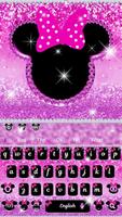 Cute Minny Pink Bowknot Keyboard Theme imagem de tela 2