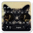 黒猫のキーボードのテーマはかわいい黒猫であり アイコン