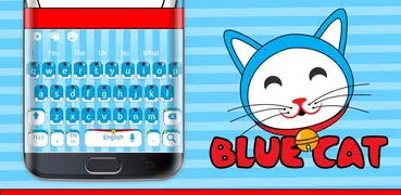 藍色可愛的小貓鍵盤主題