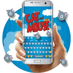 Скачать Тема Cat & Mouse Cartoon Keyboard APK