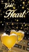 القلب الذهبي لوحة المفاتيح الفاخرة الموضوع الملصق