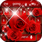 Red Rose diamond keyboard Theme icône
