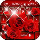 Red Rose diamond keyboard Theme ไอคอน