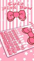 Cute Pink Bow Keyboard Theme постер