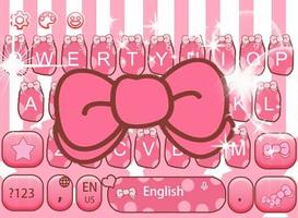 Cute Pink Bow Keyboard Theme скриншот 1