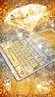 Gold Vivid Diamond Keyboard Theme 스크린샷 1