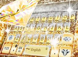 Gold Vivid Diamond Keyboard Theme 스크린샷 2