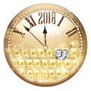 2018 Gold Diamond  Clock Keyboard Theme APK