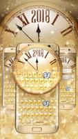 2018 Gold Diamond  Clock Keyboard Theme poster