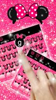 Pink Cute Minny Bowknot Keyboard Theme 포스터