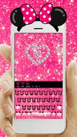 Pink Cute Minny Bowknot Keyboard Theme Ekran Görüntüsü 2