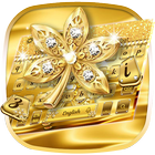 Золотой бриллиантовый лист иконка